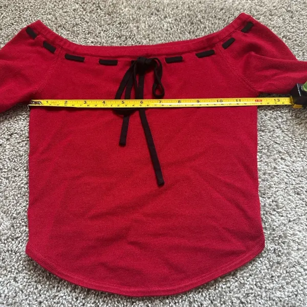 Garage Women's Red Long-Sleeve Tie-Front Top - Image 4