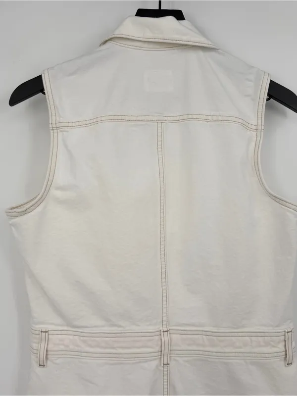 LEVI’S Sleeveless Jumpsuit White Denim M - Image 10