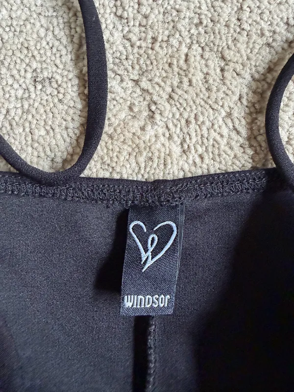 Windsor Black Ruched Mini Dress – Small - Image 3