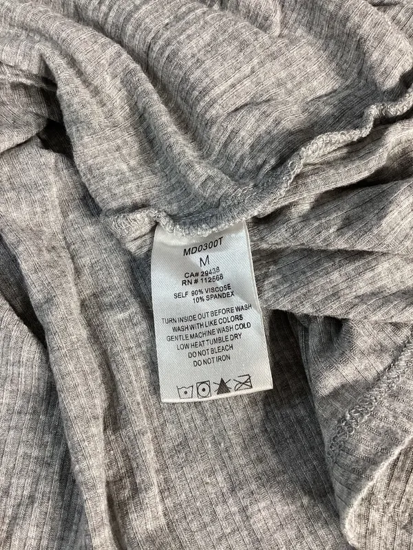 Miss Me Gray Ribbed Spaghetti Strap Surplice Dress With Slit Size Medium - Image 4