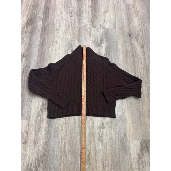 Sunday Best Aritzia Lottie Brown Merino Wool Cable Knit Sweater Size Small Women - Image 7