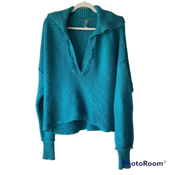Free People Marlie Ribbed Pullover Sweater‎ in Mar Chiquita xs - Image 2