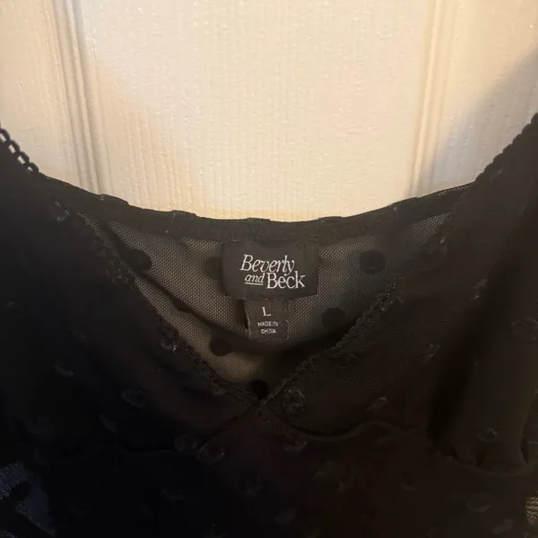 PacSun Beverly & Beck Black Sheer Mesh Polka Dot Cami Tank Top - Image 4