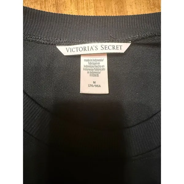 Victoria’s Secret Long Sleeve Corset Style Ribbon Lace Up Top Black Size Medium - Image 3
