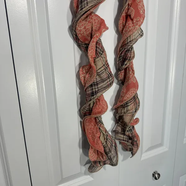 Ruffle Scarf Red Plaid Paisley Boho Grunge Y2K Coquette 2000s Vintage Neck Scarf - Image 3