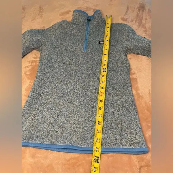 Women’s Blue Patagonia Jacket 1/4 Zip Pullover Size XS - Image 11