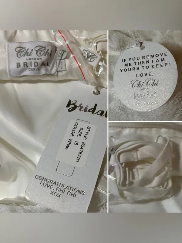 Modcloth Chi Chi London Strapless Sweetheart White Lace Wedding Dress 18 NWT - Image 9