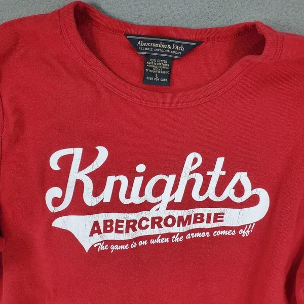 Abercrombie & Fitch‎ red long sleeve shirt with white lettering - Image 2