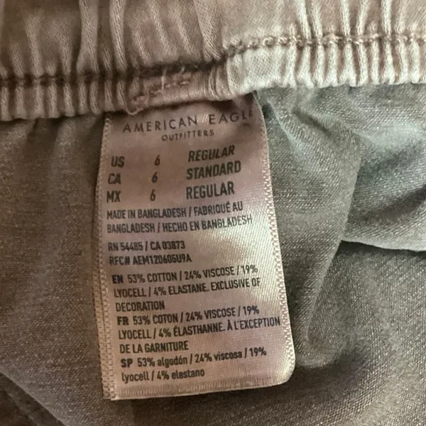 American Eagle Tan Beige Drawstring Cargo Skinny Zip Utility Jogger Pants Sz 6 - Image 5