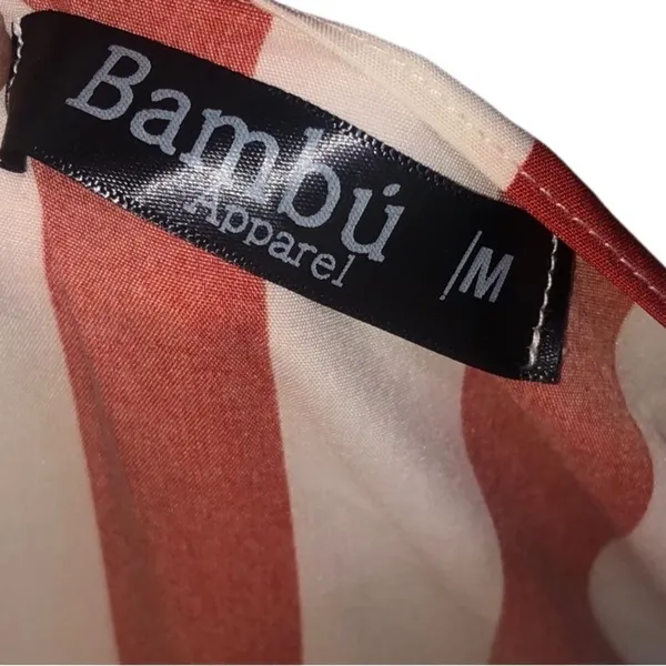 Bamboo Apparel striped adjustable waist wrap ruffle maxi dress size Med NWOT - Image 5