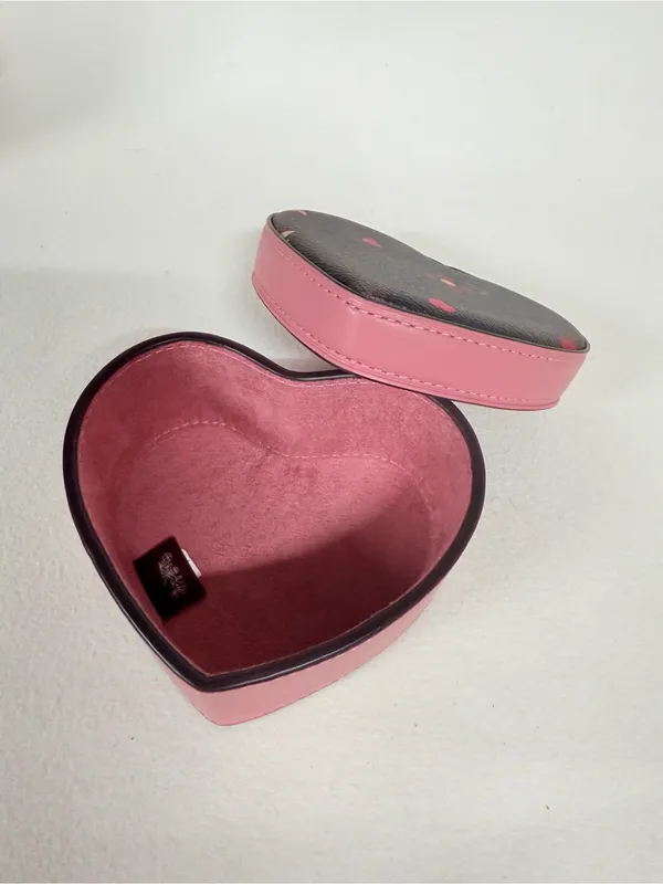 Coach Heart Trinket Box In Signature Canvas With Heart Petal Print c7752 - Image 5