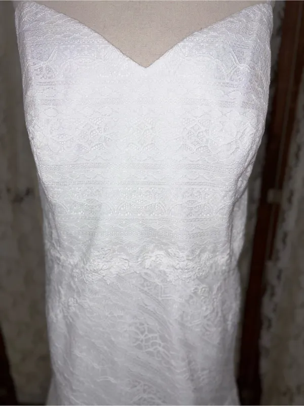 Gorgeous New Galina by David’s Bridal Crochet Lace Slip Wedding Gown - Image 6