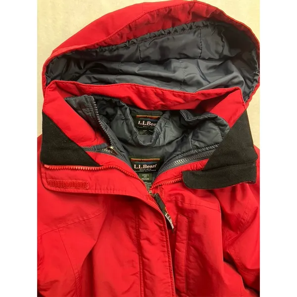 LL Bean‎ Womens Red Hooded Parka Jacket Size Medium Outdoor Outfitters - Image 6