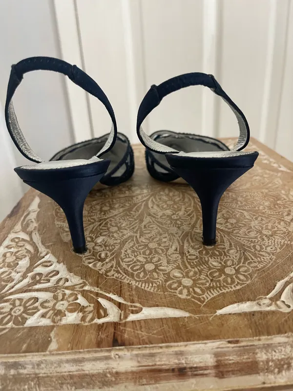 Adrianna Papell Navy Slingbag Heel Pumps  - Image 7