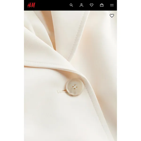 HM Women Cream Single Breasted Longline‎ Blazer Jacket Size M New With Tags - Image 2