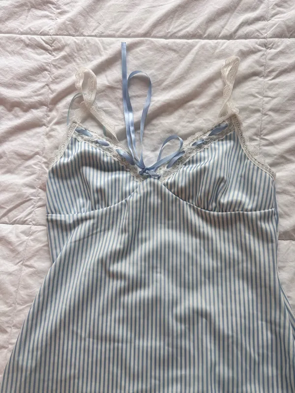 Striped blue dress Size XS - Image 2