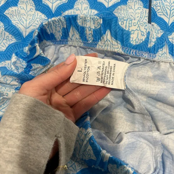 Blue and White Women’s Short Sleeve and Shorts Pajamas - Image 6