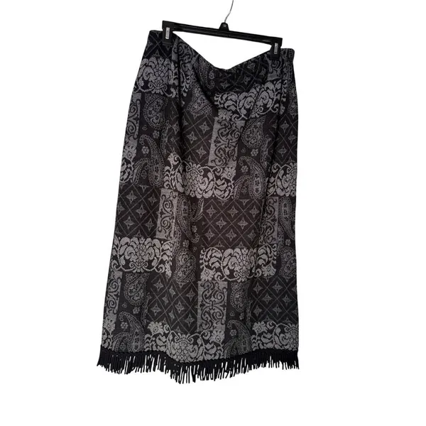 Lennie for Nina Lenoard‎ Sweater/Skirt 2pc set Gray Fringes Women's XL - Image 5