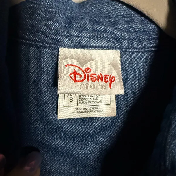 Vintage Disney Winnie The Pooh & Friends Denim Button Up Long Sleeve Shirt Small - Image 3