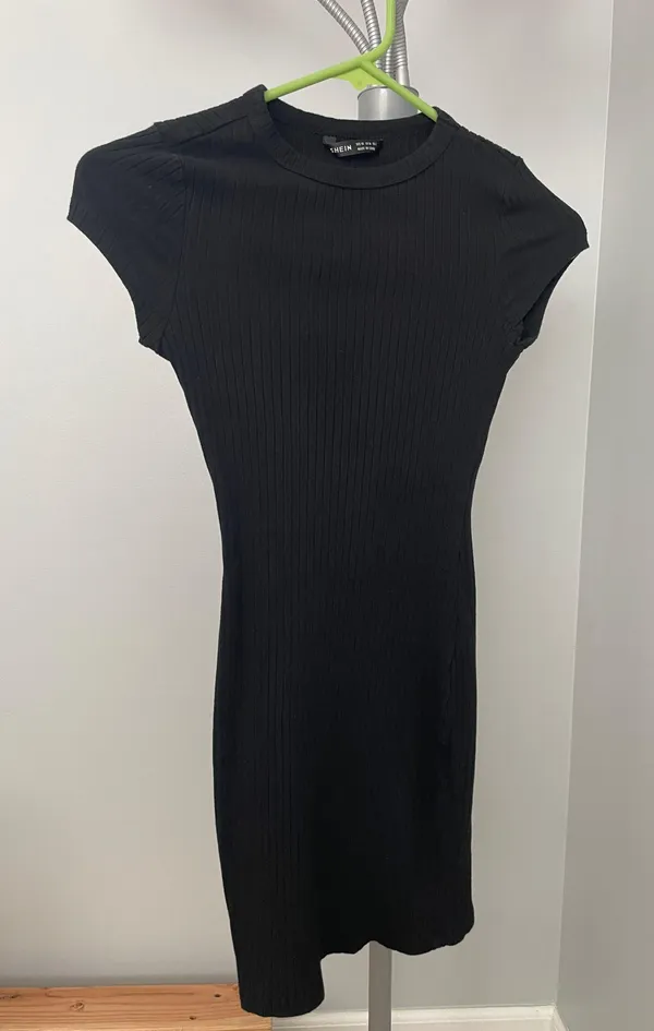 SheIn black ribbed mini dress - Image 3