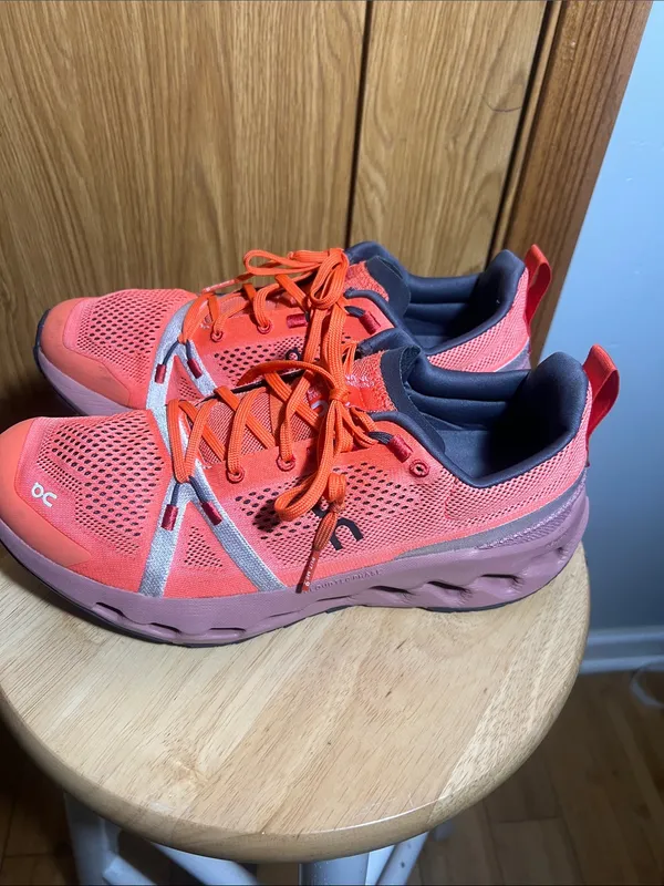 On Running Women's Coral Orange Mesh Running Shoes - Image 2