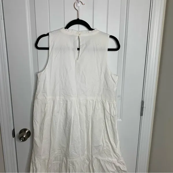 J Crew‎ white sleeveless tiered midi dress size 10 vacation cruise bridal shower - Image 11