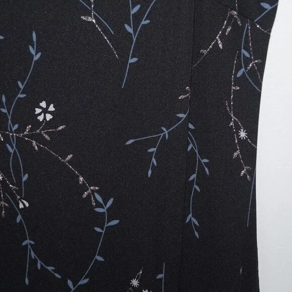 Breakin' Loose Vintage Y2K Maxi Dress Black Floral with Shimmer Size 9/10‎ - Image 3