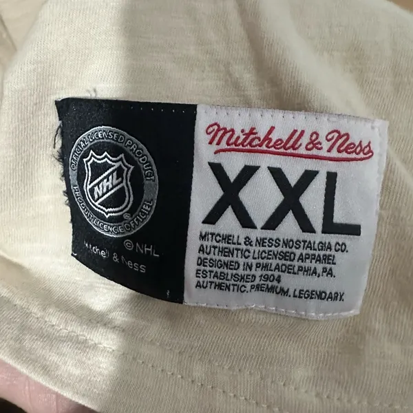 🚨NWT🚨 NHL MN Wild Mitchell & Ness Cream and Green Long Sleeve Tee - Image 5