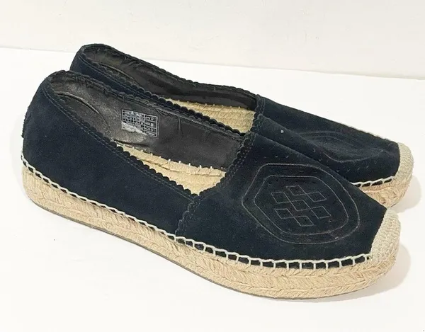 UGG Suede Heidi Loafer Perforated Espadrilles Black Platform Slip-On Size 9 - Image 3