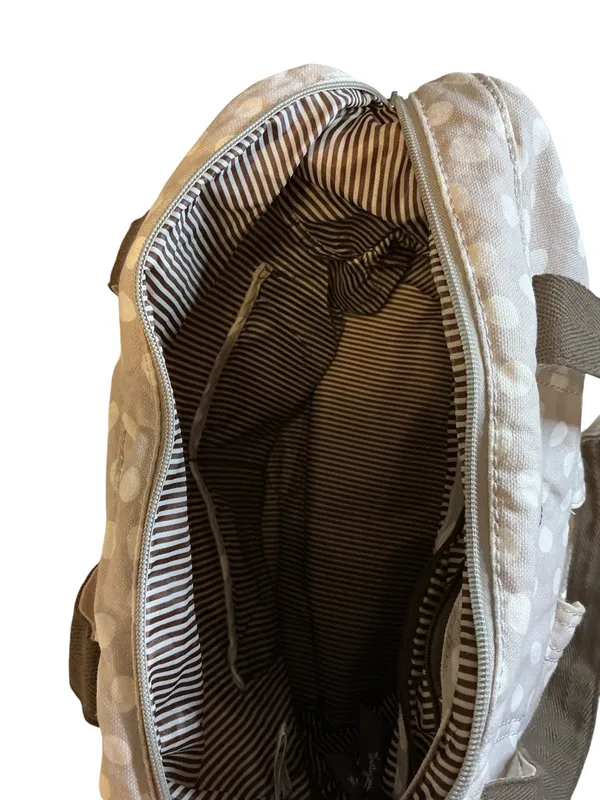ThirtyOne Boutique Exploring Tote Bag beige with cream polkadots - Image 4