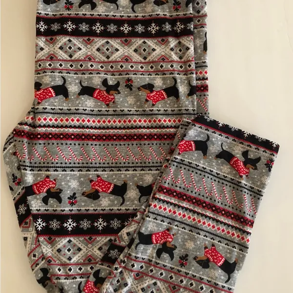 TIME and TRU Womens Leggings Size XXL 22 Christmas Theme Fleeced Lining NWOT - Image 2