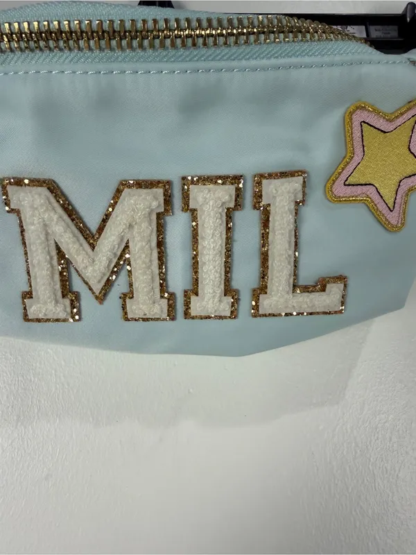 Stoney Clover Lane Fanny Pack MIL Rainbow Stars Light Blue Aqua Belt Bag - Image 2