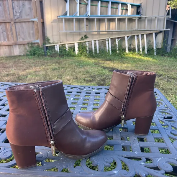 AK BY ANNE KLEIN WOMEN'S RIVE brown boots fall‎ winter size 8.5 zipper casual - Image 10