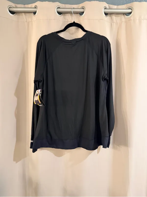 Avia Black Long-Sleeve Athletic Performance Tee - Image 2