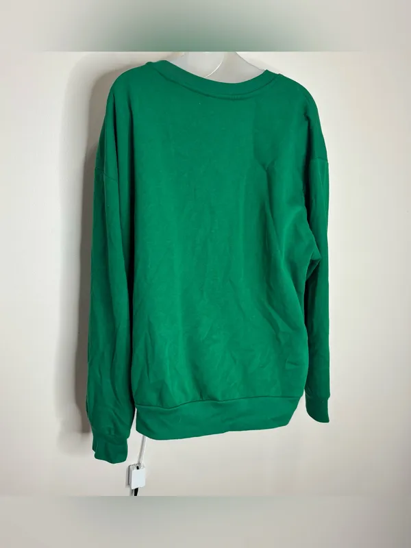 Disney Green Mickey Mouse ducks Graphic Sweatshirt winter Christmas stocking XXL - Image 3
