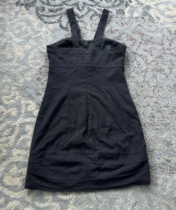 French Connection Lagonlook X Neckline Dress Black Small - Image 4