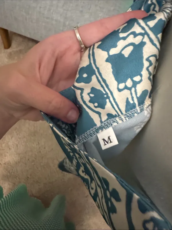 Teal Paisley Satin Slip Dress - Image 6