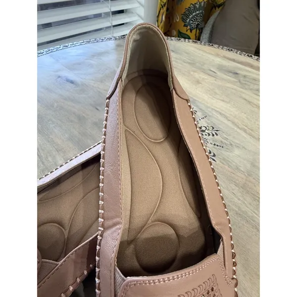 Women's Laser Cut Loafers Moccasins with Metallic Stud Accents –Size 42 US 10.5 - Image 4