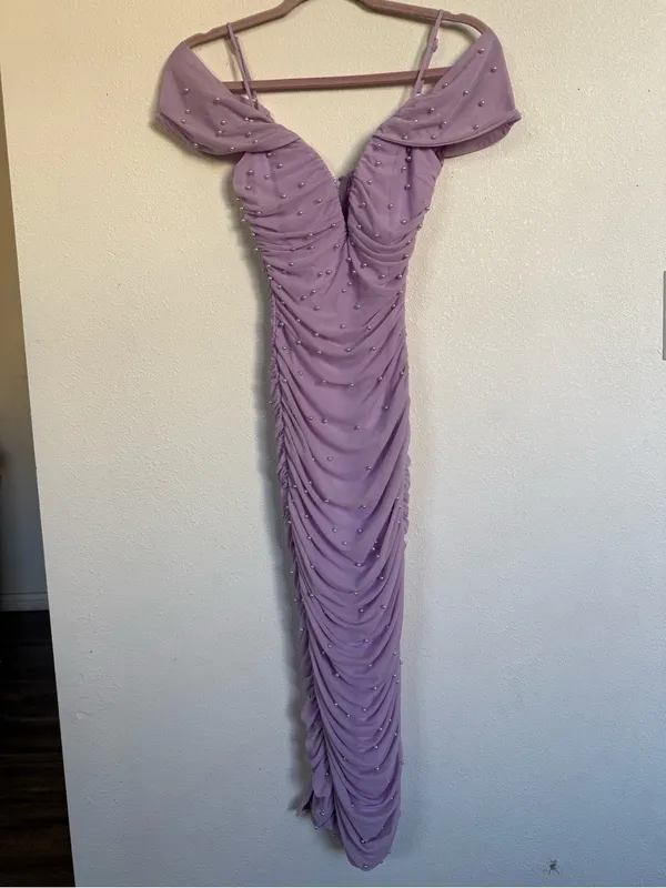Windsor Lavender Pearl Bodycon Midi Dress NWT XS Bridesmaid Prom Formal - Image 4