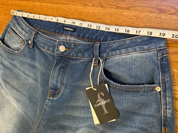 Women’s Dark Blue Straight-Leg Jeans size 4XL - Image 6