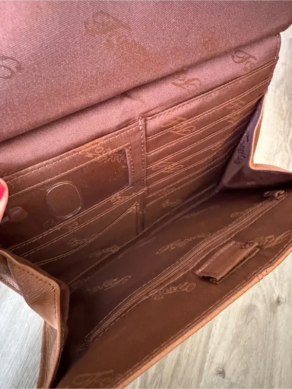 Fossil Brown Leather Purse Bag Crossbody Long Strap - Image 7