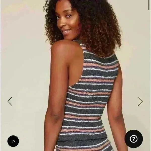 O'Neill | NWT Women's Blue Pink White Montauk Surf Stripe Flowy Sweater‎ Tank, M - Image 3