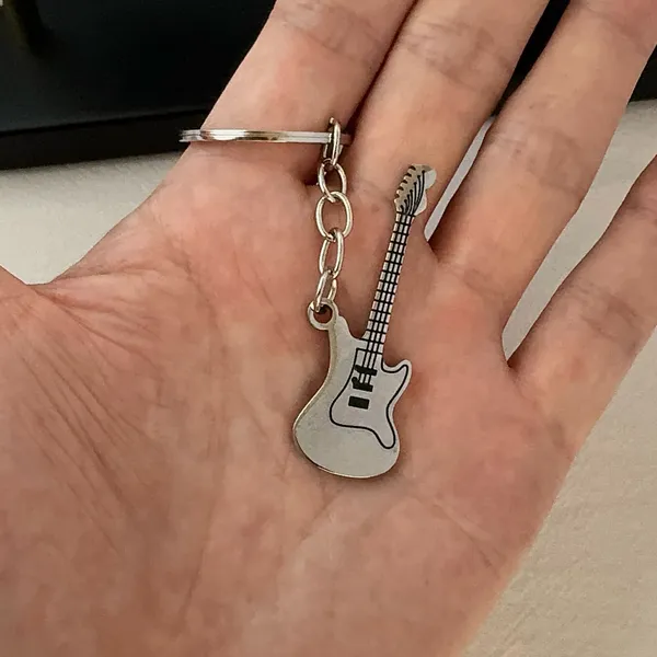 Guitar Car Keychain for Men Women Electric Guitar Keychain Key Ring Bag Charm - Image 6