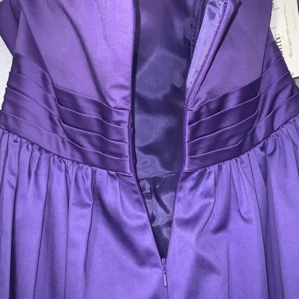 Alfred Angelo Purple Satin Strapless Bubble Hem Homecoming Prom Dress 12 NWT - Image 7