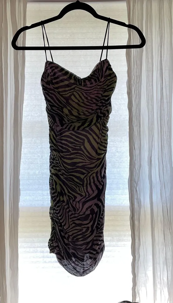 Princess Polly bodycon ruched zebra print mesh dress - Image 3