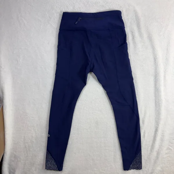 Lululemon XS Tight Stuff Navy Blue Reflective‎ Running Night Ankle Legging Gym - Image 4