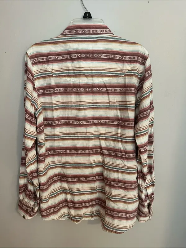 Ariat Striped Western Shirt in Rust, Cream & Teal Accents - Image 2