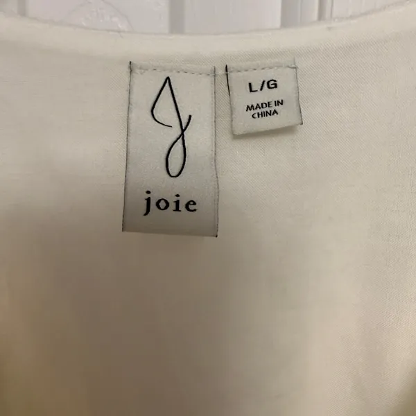Joie Linen Blend Midi Dress L Ivory Floral Coastal Resort Summer Linen Blend‎ - Image 3
