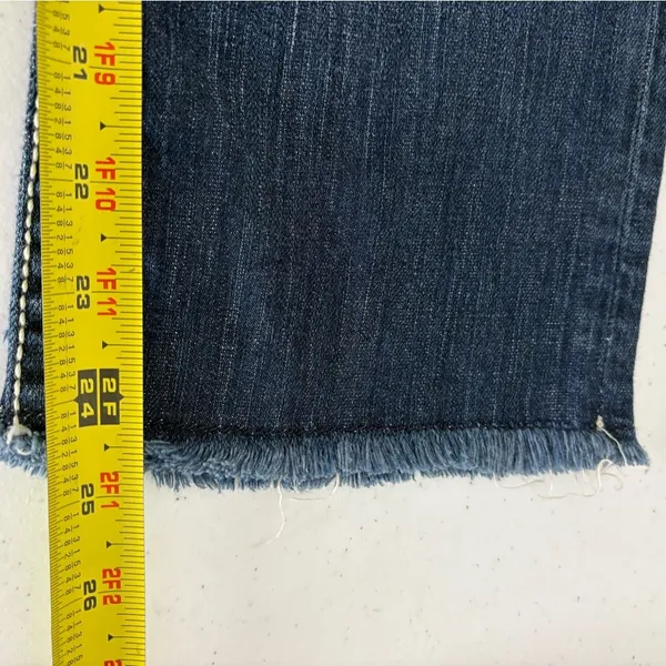 Women’s BKE STELLA Cropped Raw Hem Jeans‎ Sz 27 Fade Whisking Low Rise EUC - Image 6