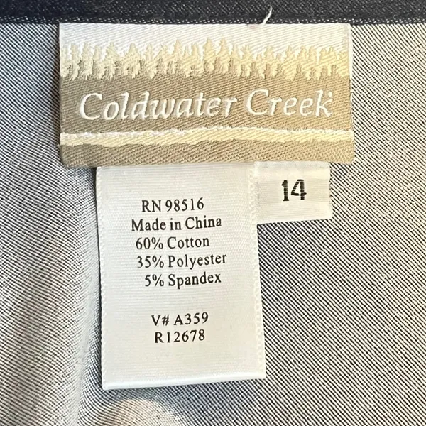 Coldwater Creek Blue Lightweight‎ Jacket Contrast Stitch Snap Front Size 14 - Image 5